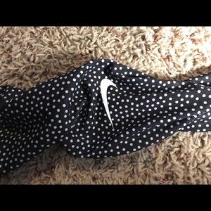 Full length black/white polkadot Nike pro leggings